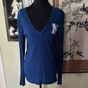 PINK Victoria's Secret Deep Blue Long Sleeve Tee